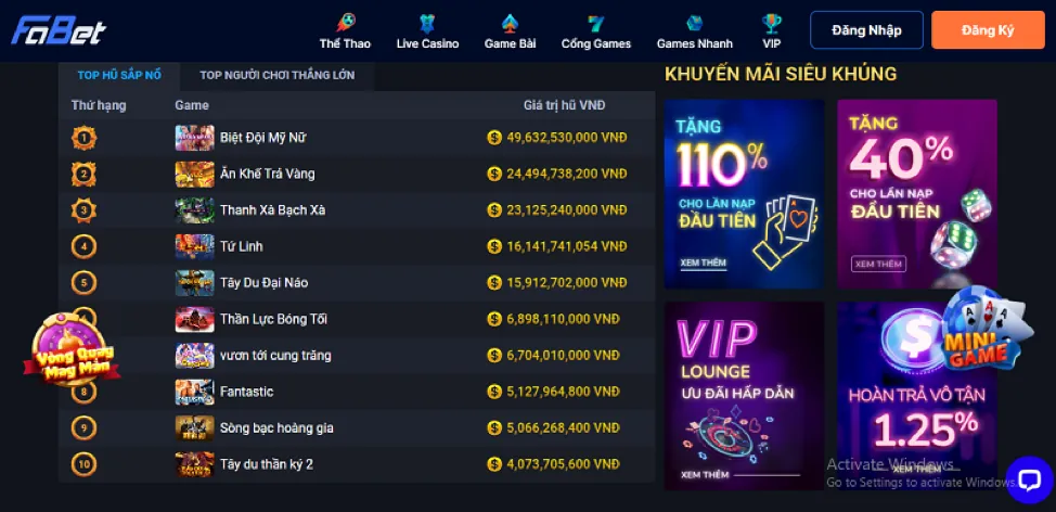 Sảnh casino trực tuyến hot51live hoành tráng